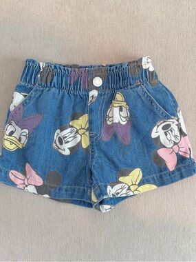 H&M Girls' Denim Shorts with Minnie & Daisy Print